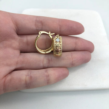 18K Gold Layered Oro Laminado 57 mm Hoops 21.0900